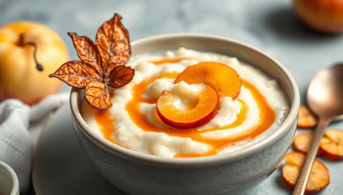 Riz au lait : un délice agrémenté de pommes caramélisées