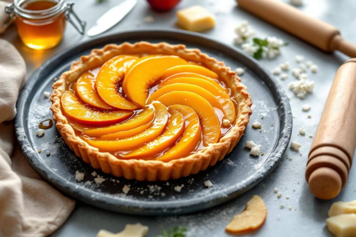 La tarte fine aux pêches : un dessert d'été irrésistible à savourer