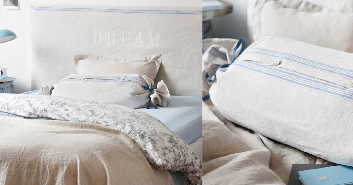 Transformez votre chambre avec style : tête de lit et coussin en lin