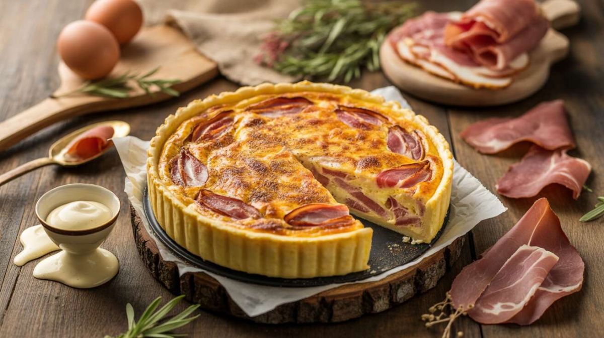 Quiche légère d’automne aux poireaux et jambon