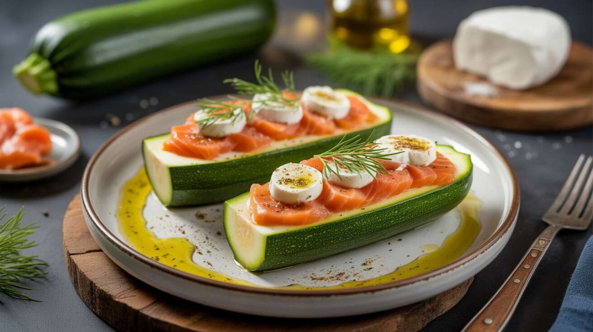 Savourez des courgettes farcies au saumon et fromage de chèvre
