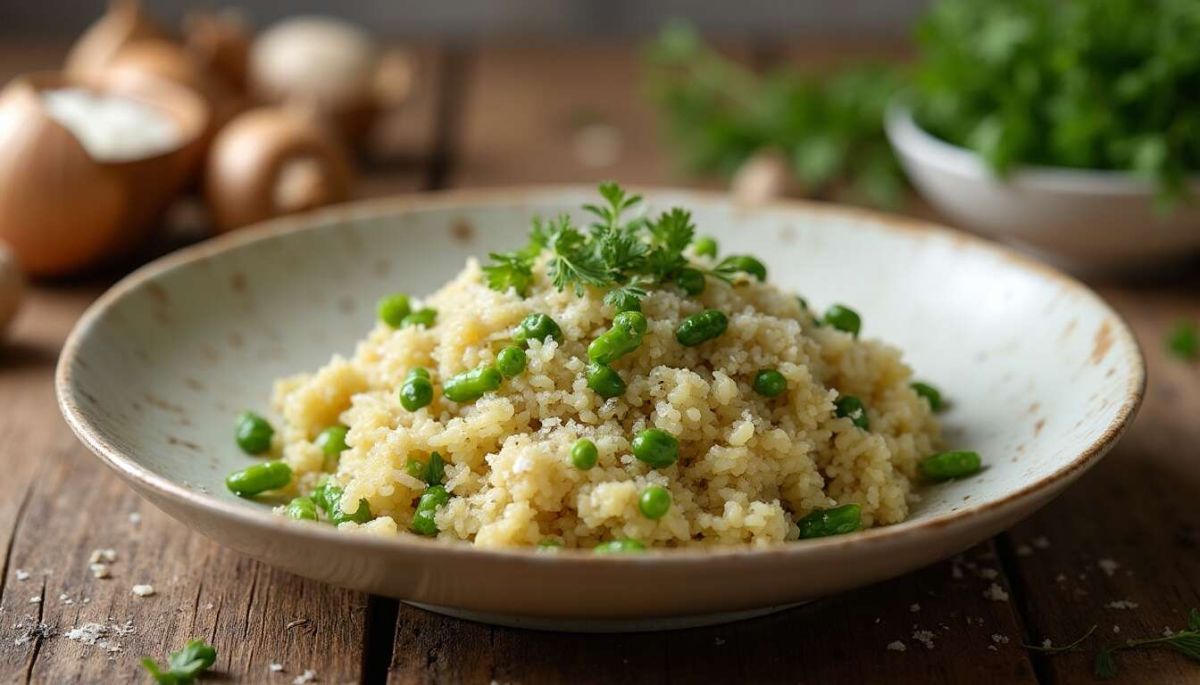 Risotto léger aux asperges et champignons