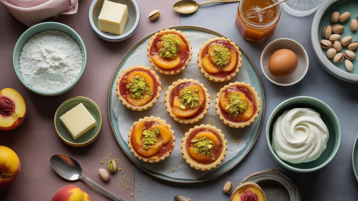 Des tartelettes aux pêches et pistaches pour sublimer vos repas d'été