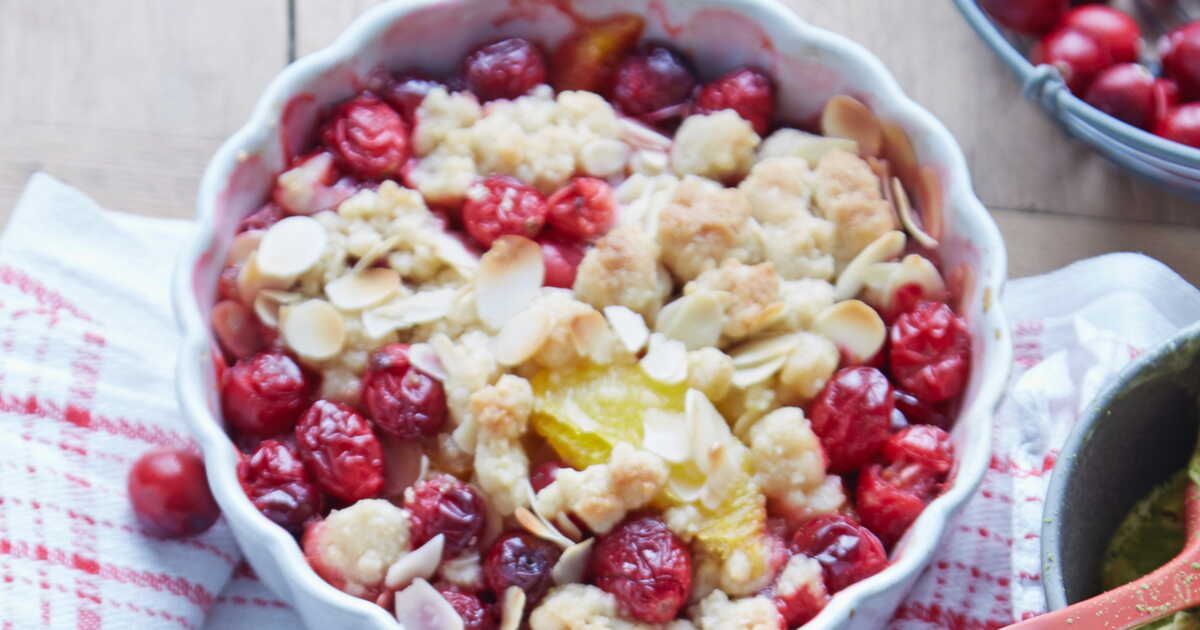 Crumble aux cranberries et amandes