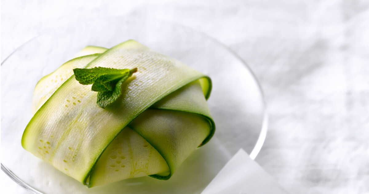 Petite aumonière de courgettes au chèvre frais