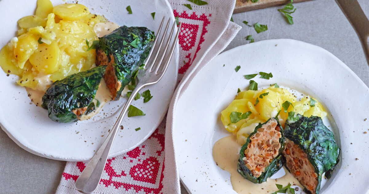 Un délice gourmand : paupiettes de porc et veau aux épinards