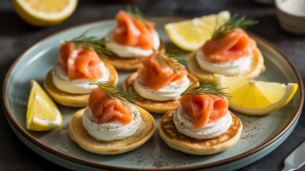 Des mini-blinis au saumon fumé : un apéritif chic et simple à réaliser