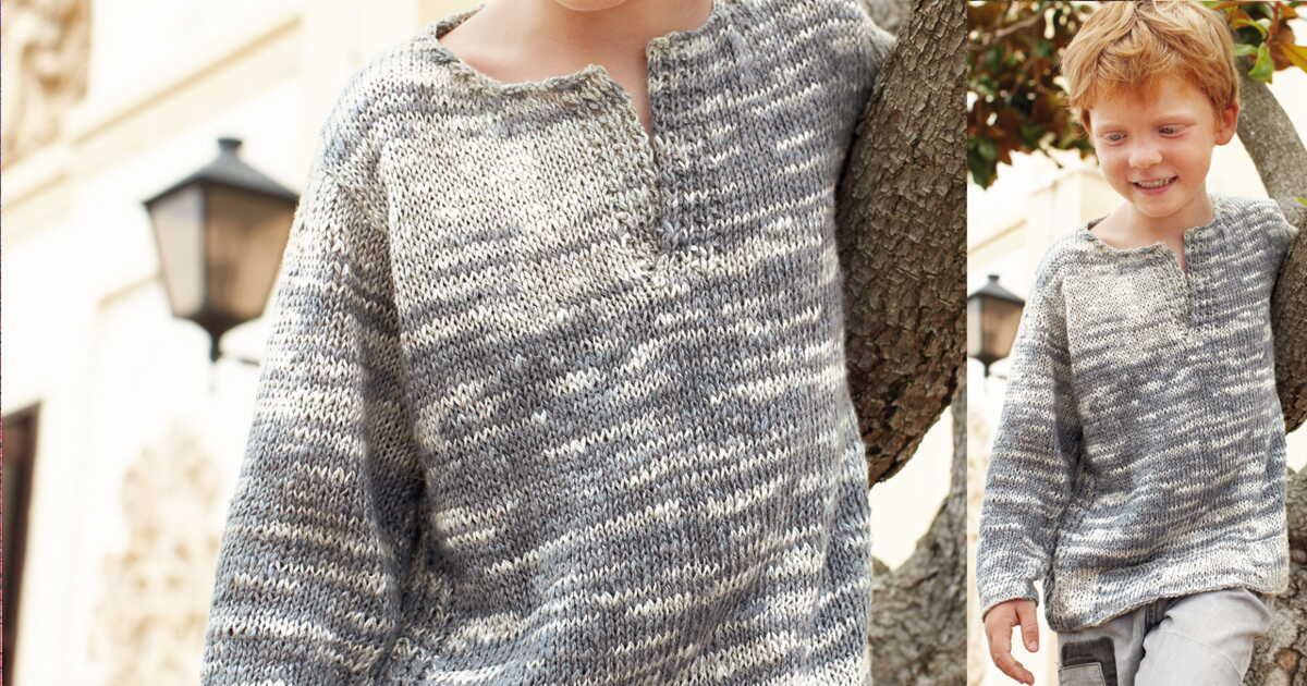 le pull gris col tunisien qui fait craquer les enfants