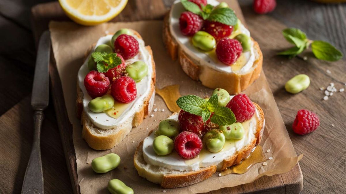 Tartines gourmandes aux framboises et fromage frais : une douceur à savourer