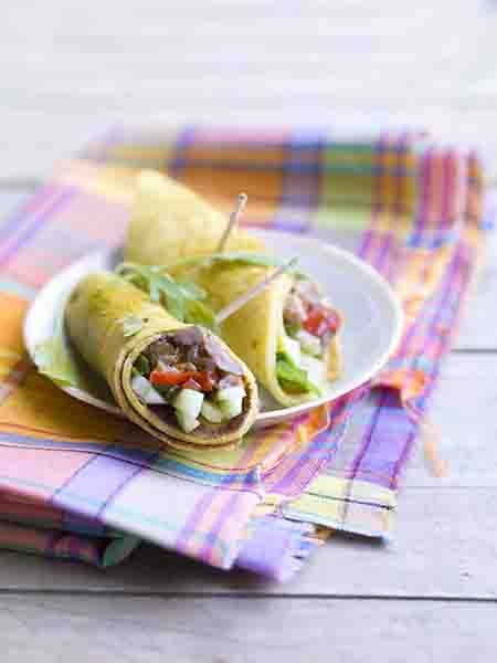 Des crêpes au curry aux saveurs envoûtantes de veau