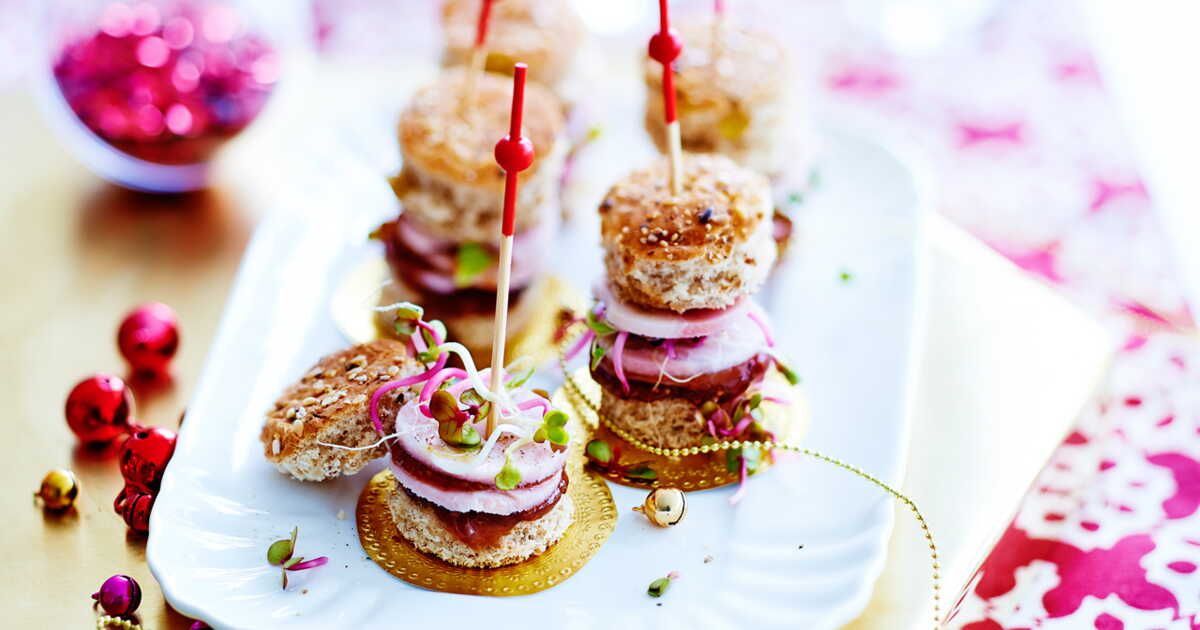 Mini burger au jambon braisé