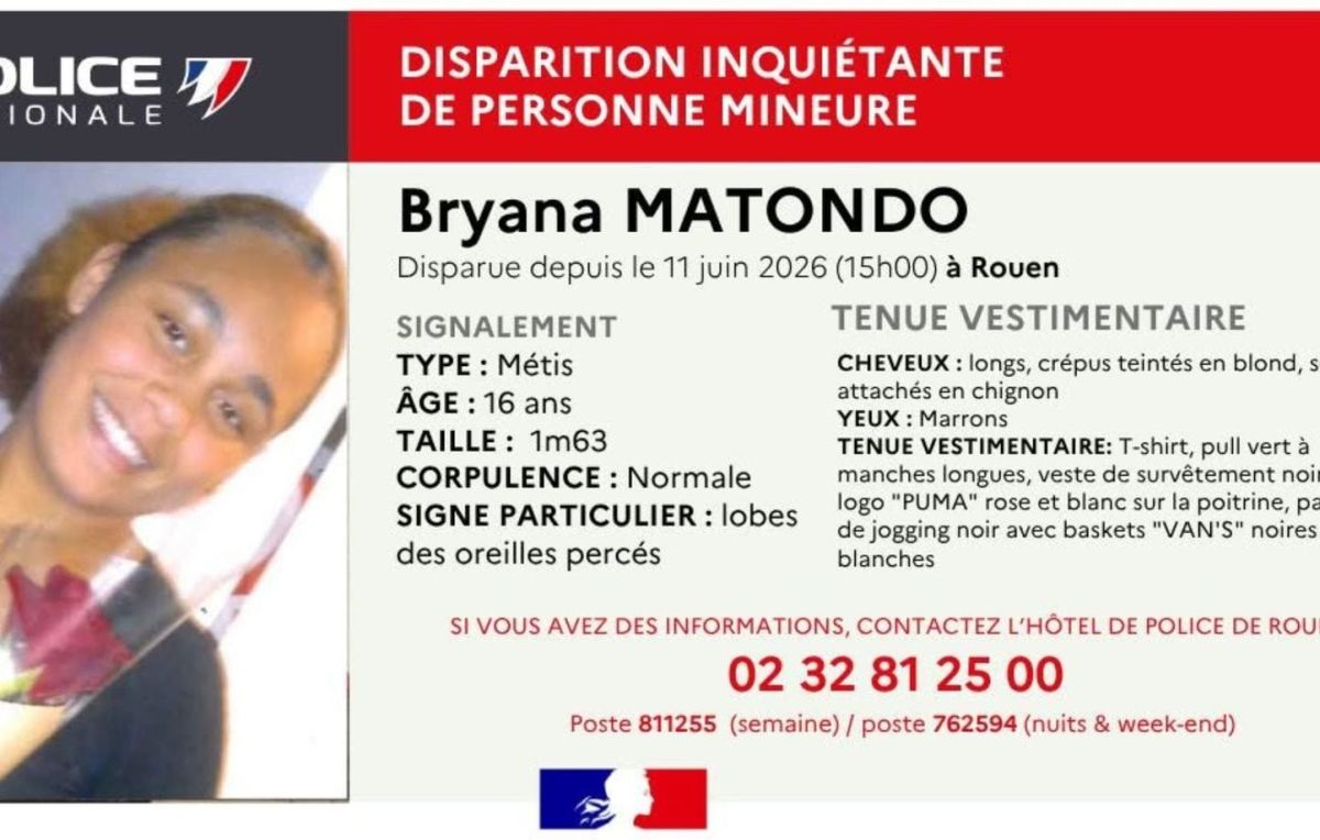 Rouen : la disparition d'une adolescente de 16 ans suscite l'inquiétude