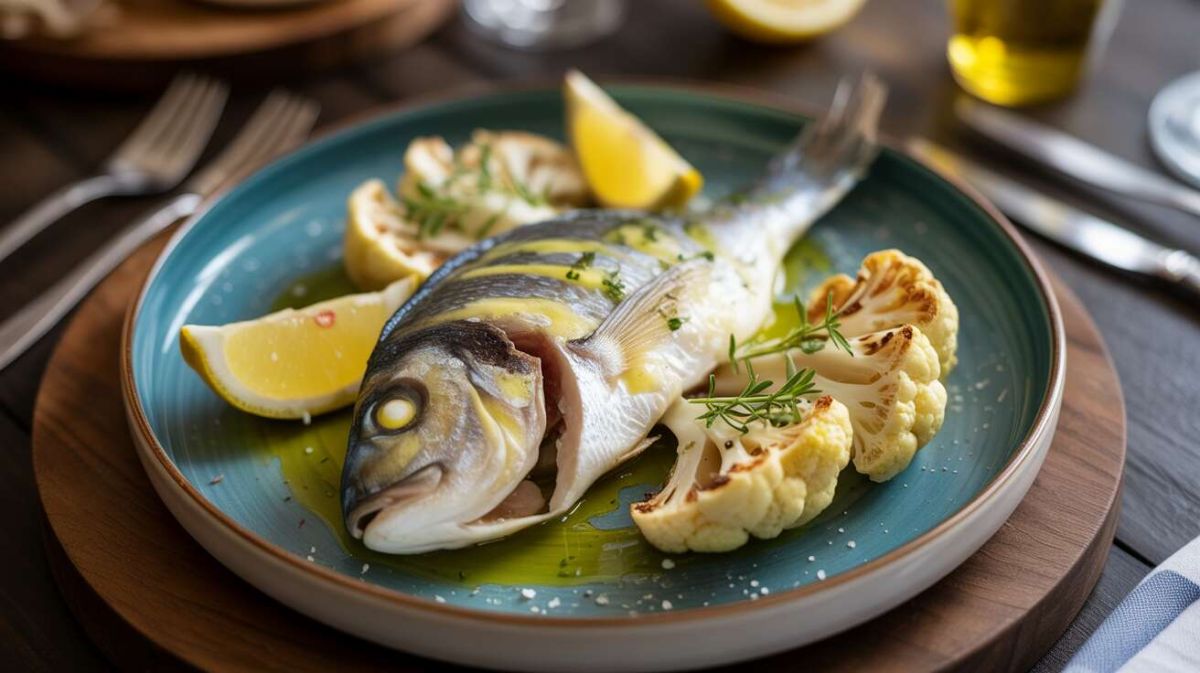 Dorade et chou-fleur grillé : une recette de fête
