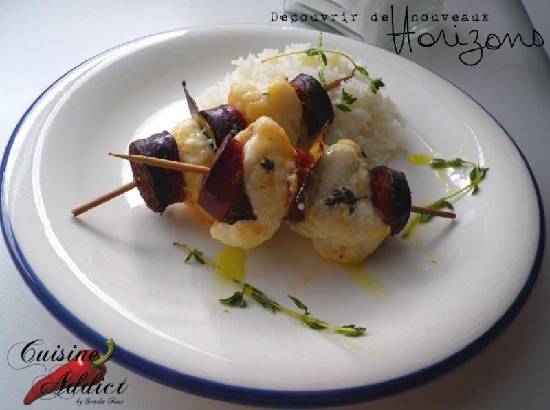 Des brochettes de lotte et chorizo pour égayer vos repas