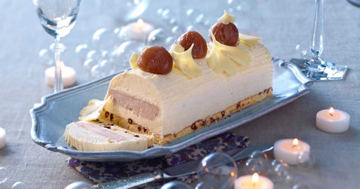 Une délicieuse bûche vanille-marron pour les fêtes