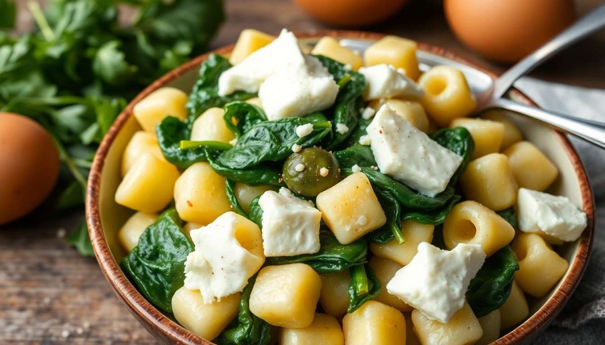 Une poêlée gourmande de gnocchis aux épinards et gorgonzola en toute simplicité